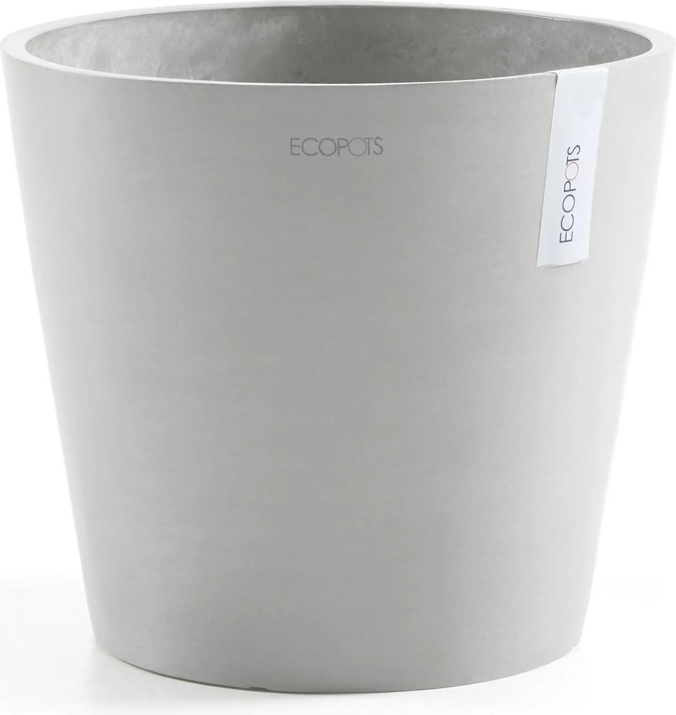 Ecopots bloempot Amsterdam 30 - Rond - White Grey - Diameter 30 x H25,4 cm