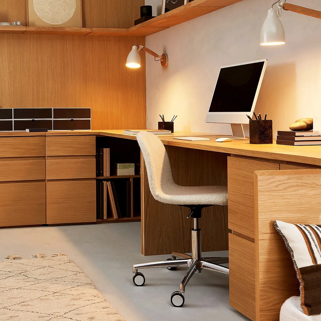 Dubbele bureaukast in fineereik, Working