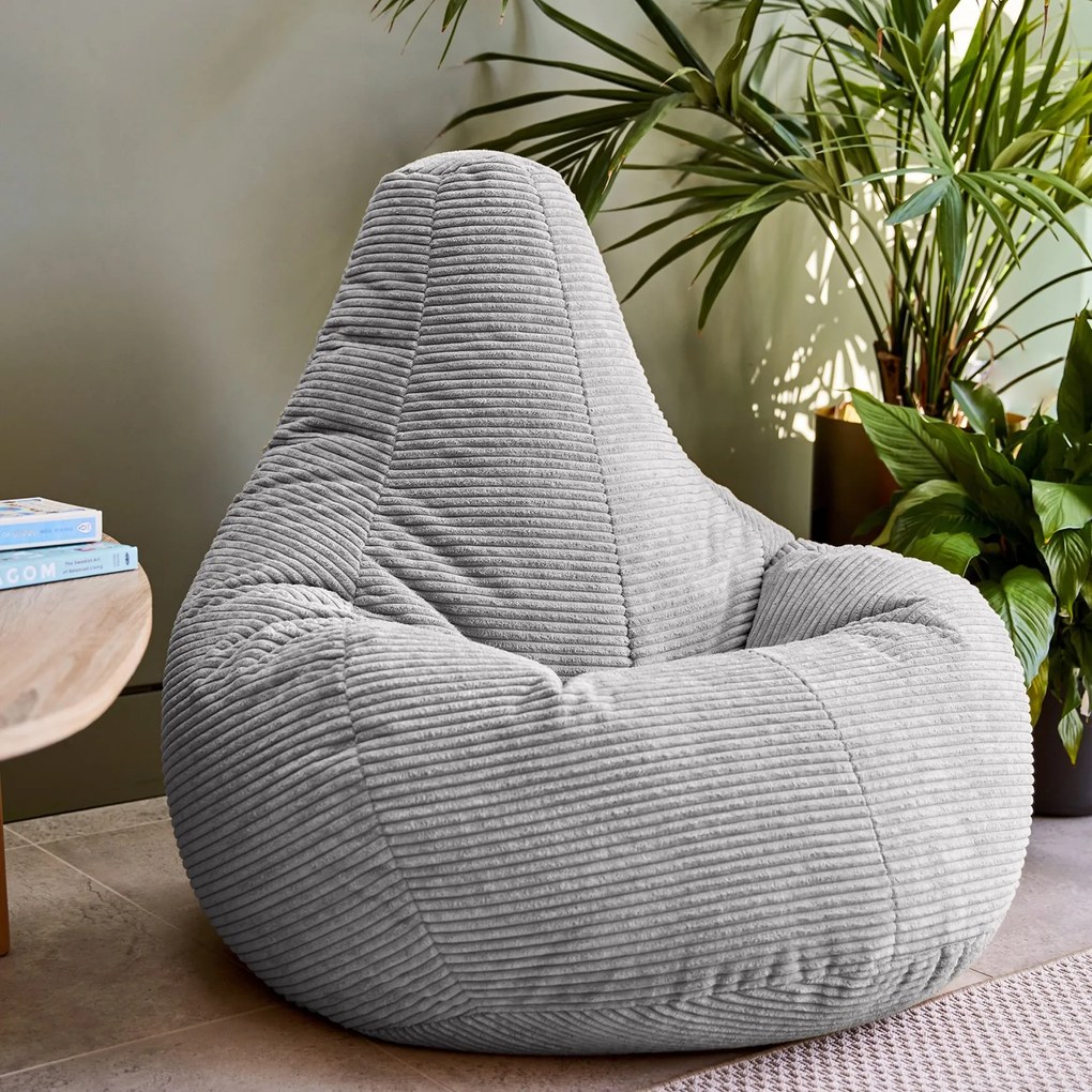 Cloudy Cord Zitzak Stoel - Grijs