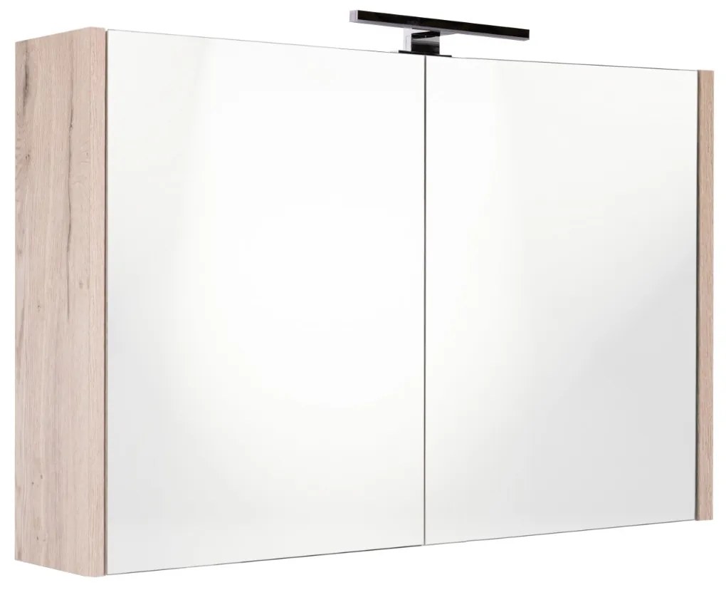 Best Design Happy spiegelkast met verlichting 100x60cm eiken