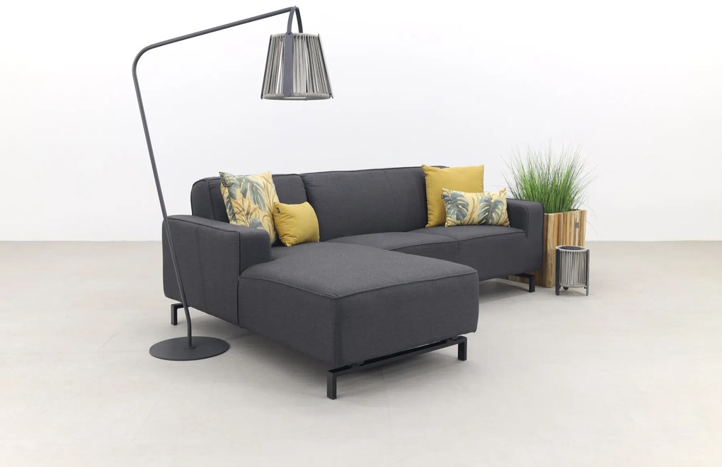 Boavista Sunbrella loungebank chaise longue - Sooty - 2-delig - rechts