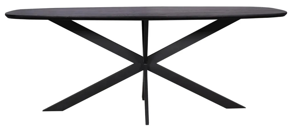 Starfurn Ferris Eiken Eettafel Deens Ovaal Zwart 200 Cm - 200 X 100cm.