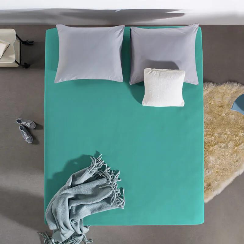 Home Care HC Dubbel Jersey Hoeslaken - Turquoise 140 x 200/220