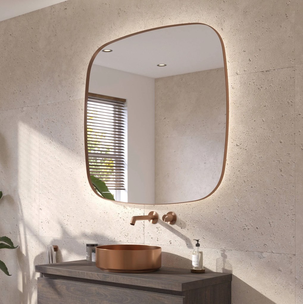 Ben Beau Spiegel 100x4x100 cm Geborsteld Koper