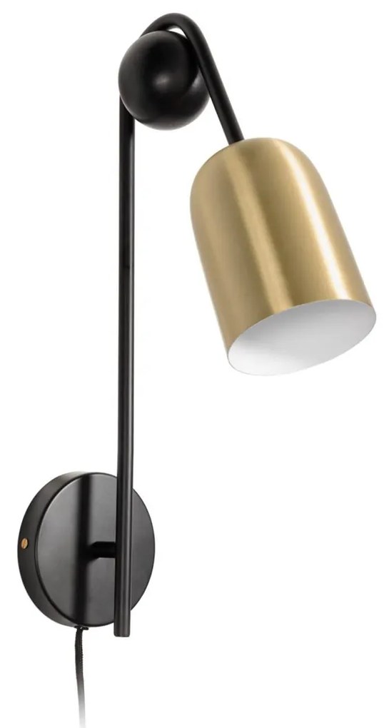 Kave Home Natsumi Wandlamp Zwart Met Messing