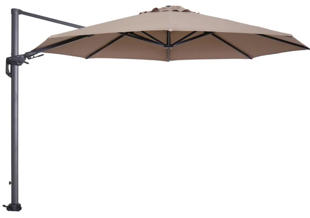 Garden Impressions Hawaii zweefparasol Ø350 cm - frame carbon black - doek taupe