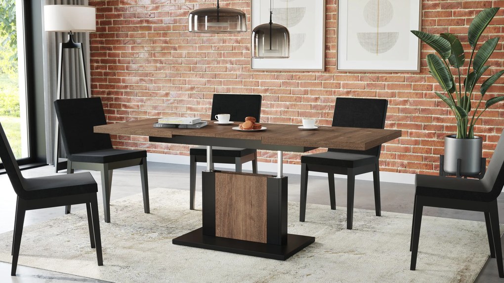 ORION bruin eiken / zwart, salontafel