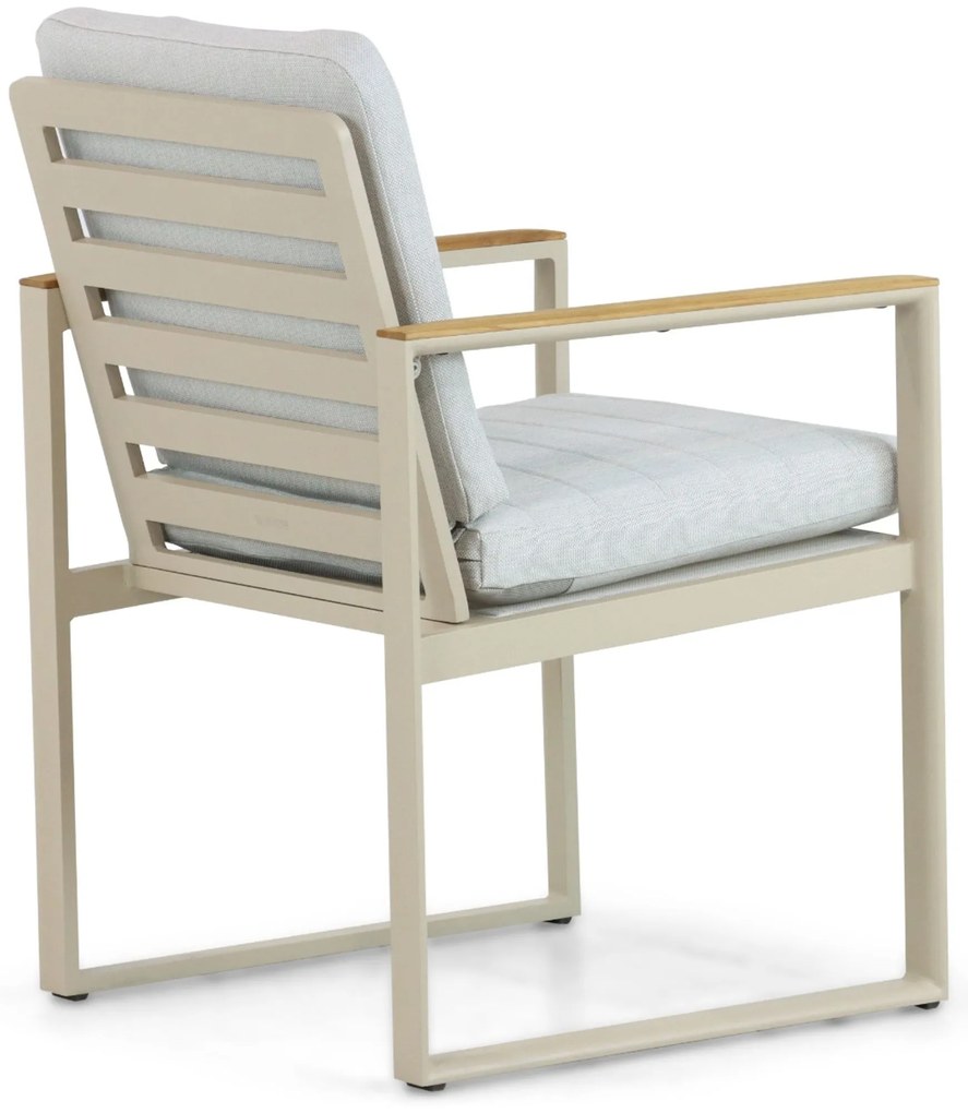 Tuinstoel Aluminium/Teak Taupe-naturel-bruin Lifestyle Garden Furniture Faro