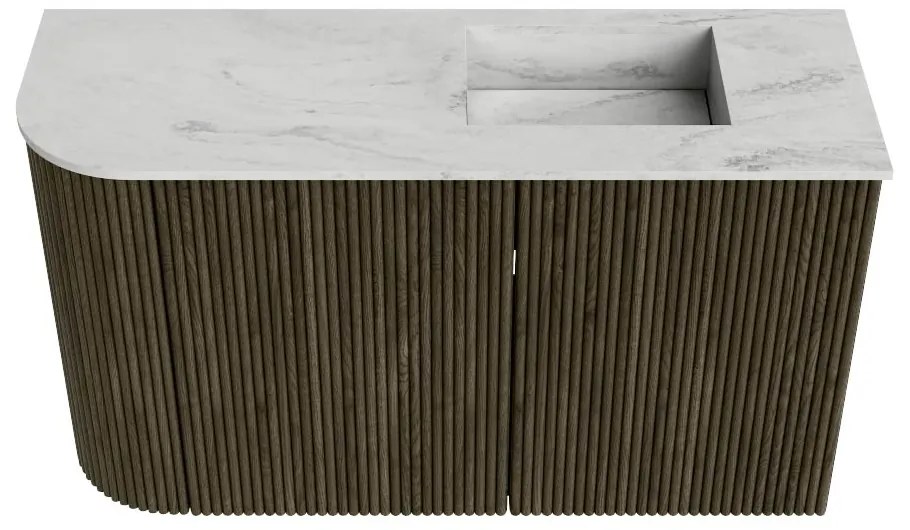 Mondiaz Joya DLux 70cm toiletmeubel ronding links shadow met wastafel faye rechts zonder kraangat opalo
