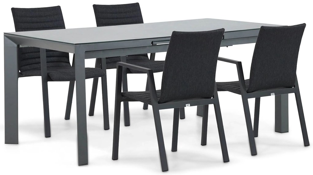 Tuinset 4 personen 180 cm Aluminium/textileen Grijs Osmen Joliet/Alicante