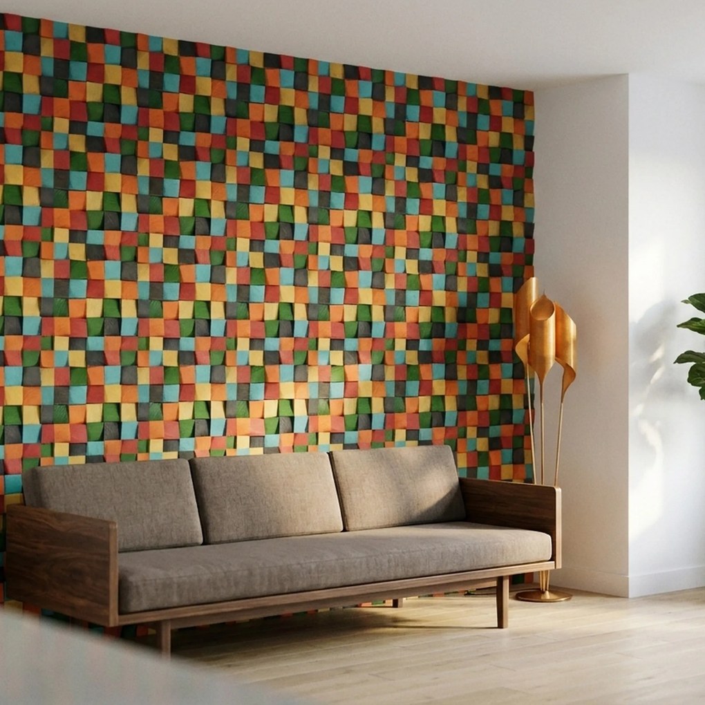 3D Houten Wandpaneel | Dark Pine | 30×30 cm | Wanddecoratie