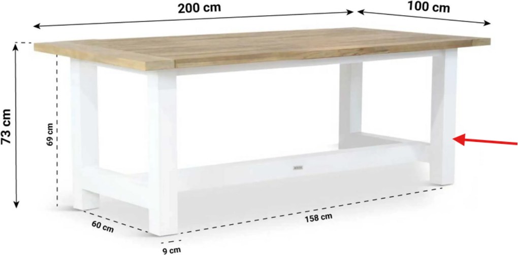 Tuinset 4 personen 200 cm Wicker Zwart Lifestyle Garden Furniture Crossway/Los