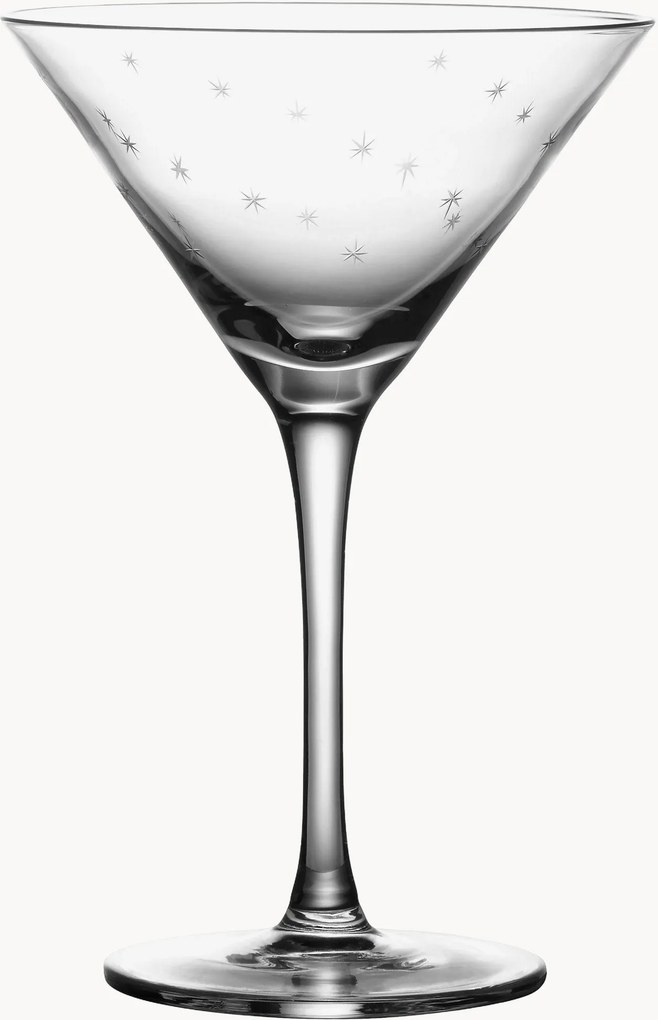 Mondgeblazen kristallen martini glazen Stars, 2-delig