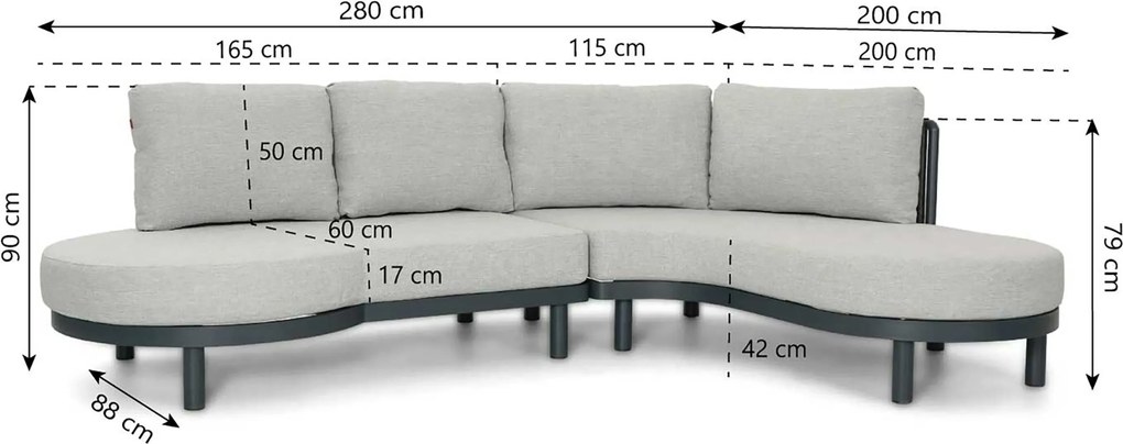Loungeset tuin 5 personen Rope Grijs  Santika Furniture Santika