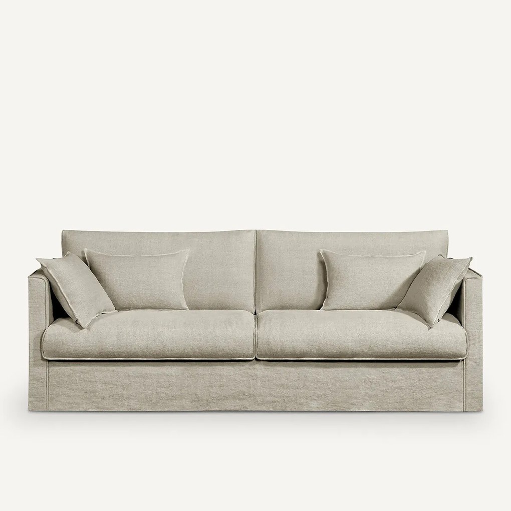 Sofa 3- of 4-zits in dik stonewashed linnen, Camille