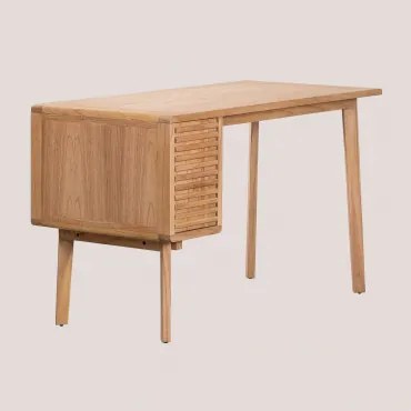 Bureau 125x60 Cm In Hout Deleyna Houtbruin - Sklum