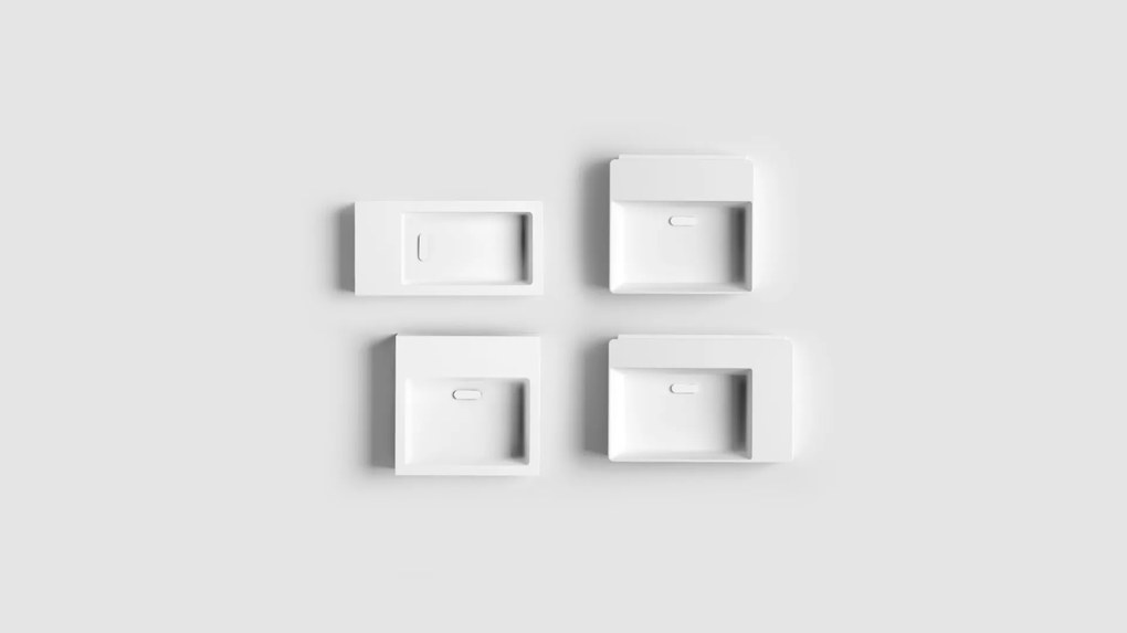 Clou Flush 1 fontein 28cm solid surface wit mat