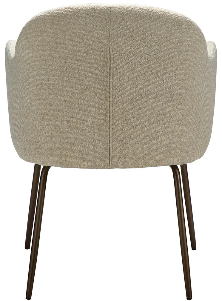 Dan-Form Bae Luxe Eetkamerstoel Met Armleuningen Almond Shimmer Boucle