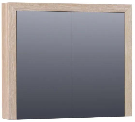 Saniclass Natural Wood spiegelkast 80x15x70cm White Oak Massief Eiken 70541WOG
