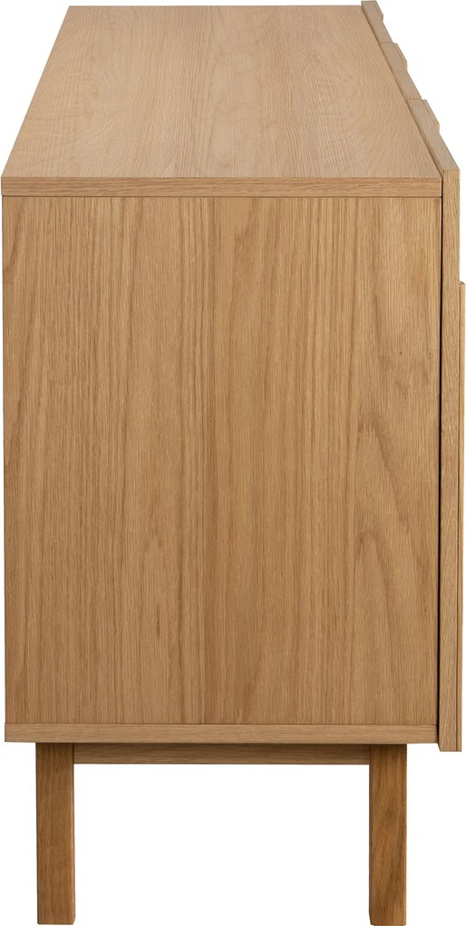 Eiken Dressoir Met 3D Vormen - 160x40x75cm.
