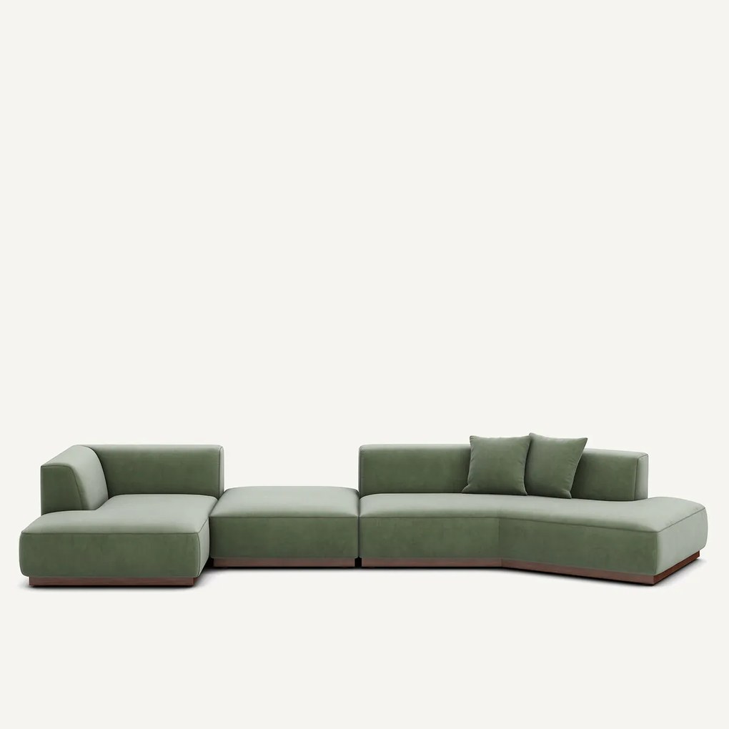 Open hoekbank links XL fluweel, Jacopo