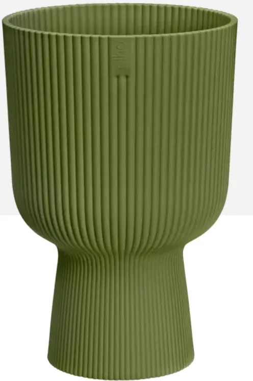 Elho Vibes Fold Coupe 14 cm - Varengroen - Organische Coupe met Speels Ribbelpatroon