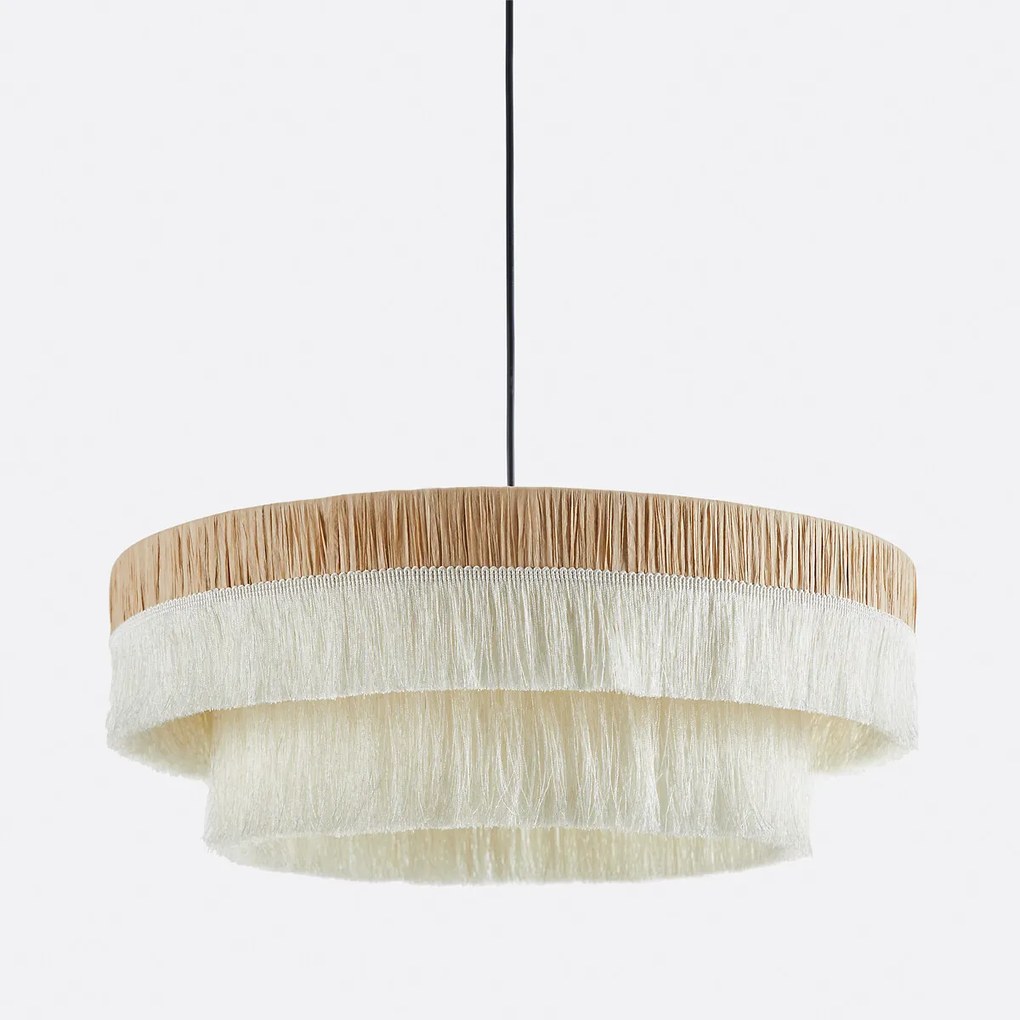 Hanglamp in raffia met franjes Ø50 cm, Kavi