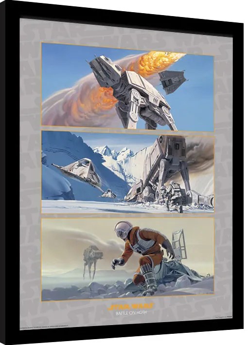 Ingelijste poster Star Wars - Battle on Hoth