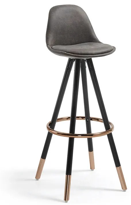 Kave Home Slad Luxe Kruk Met Imitatieleer Grijs