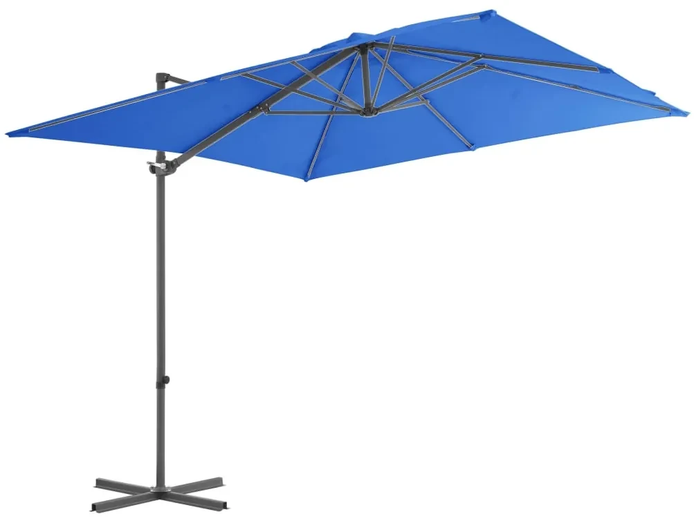 vidaXL Zweefparasol met stalen paal 250x250 cm azuurblauw