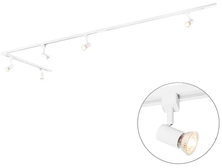 Smart railsysteem wit 1-fase 5-lichts incl. Wifi GU10 - Iconic Jeany Modern GU10 Binnenverlichting Lamp