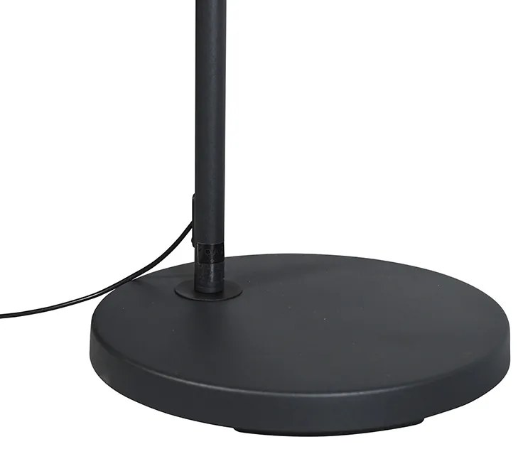 Moderne booglamp zwart met zwarte stoffen kap - Arc Basic