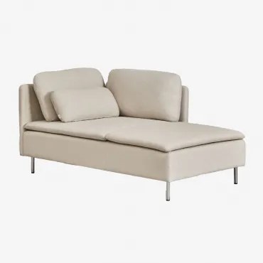 Rechter Chaise Longue Module Met Armleuningen Voor Oriol Modulaire Bank Stof Crème Beige - Sklum