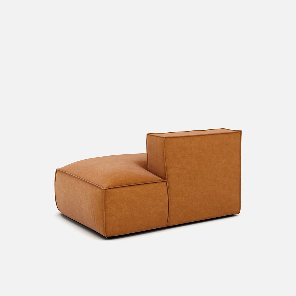 Loungebank element rechts voor modulaire bank, in fluweel met structuur, SEVEN