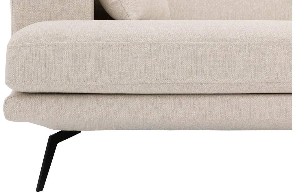 Goossens Hoekbank Viggo wit, stof, 2,5-zits, modern design met ligelement rechts