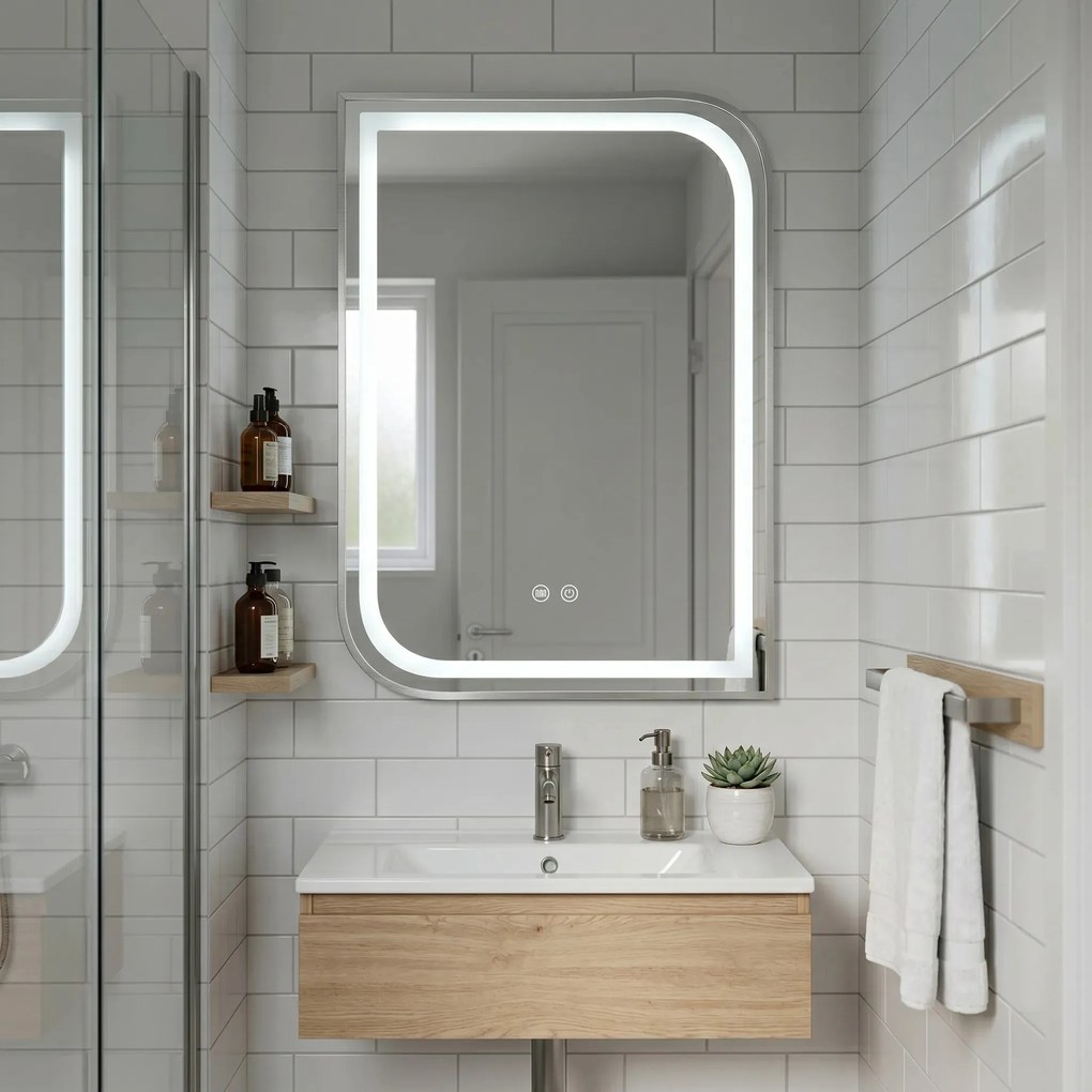 LED Spiegel ZONE 80x60 BRUSH NICKEL