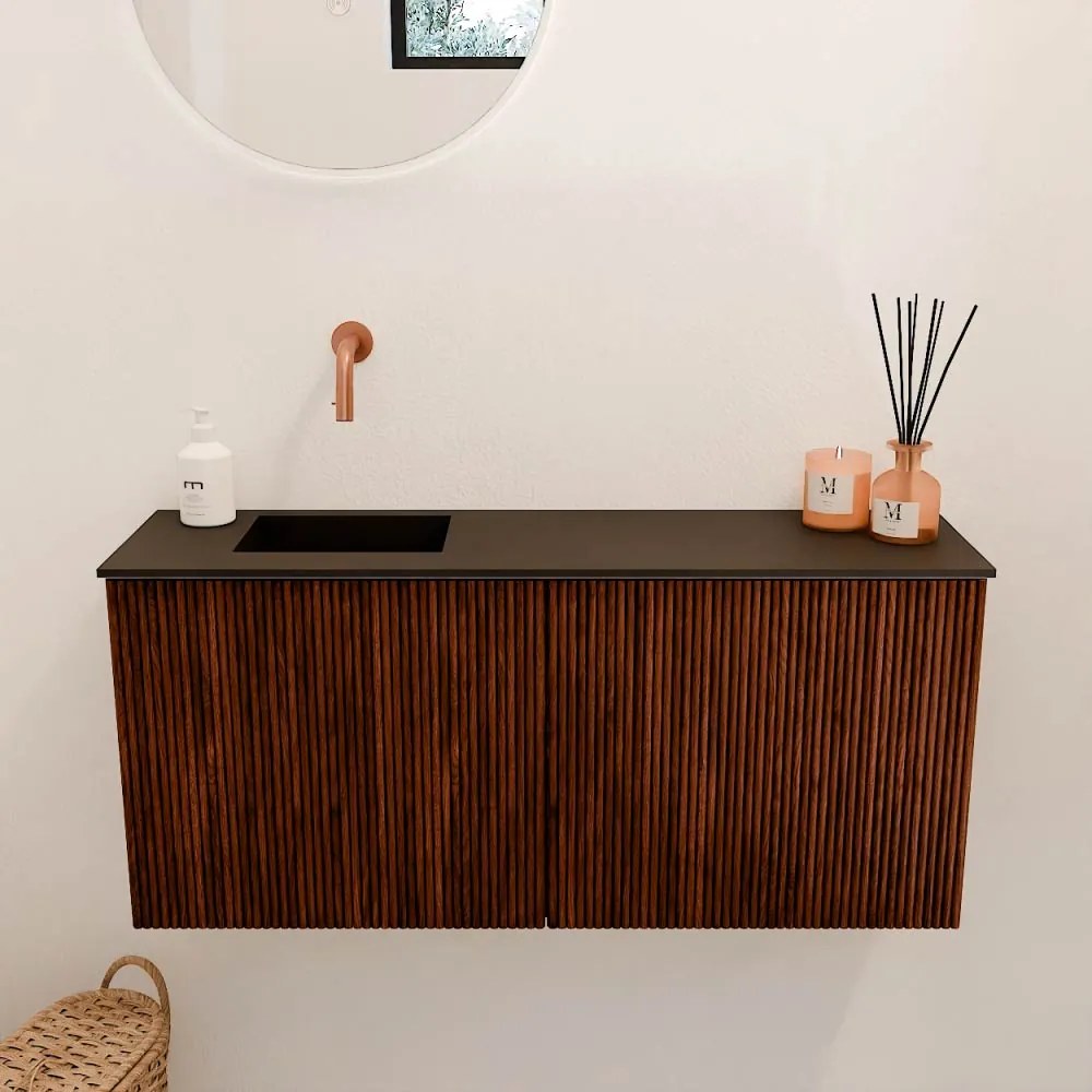 Mondiaz Joya 90cm toiletmeubel ruby met wastafel faye links zonder kraangat urban