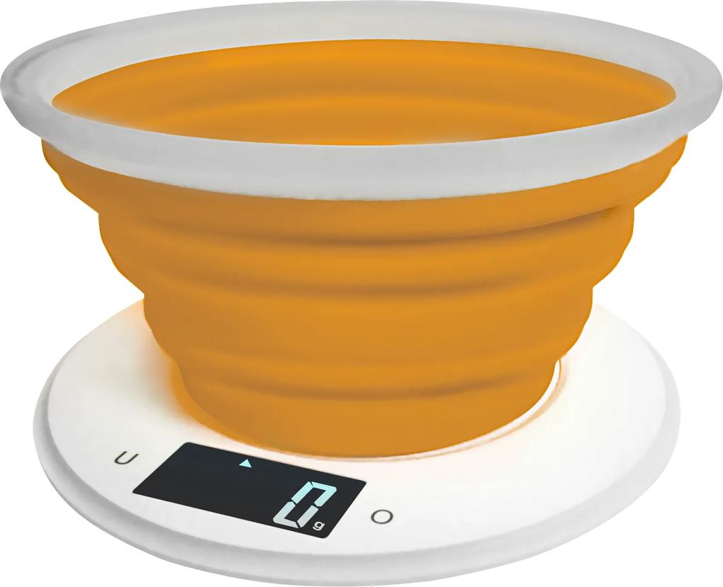 AD 3153o - Keukenweegschaal met siliconen kom - oranje