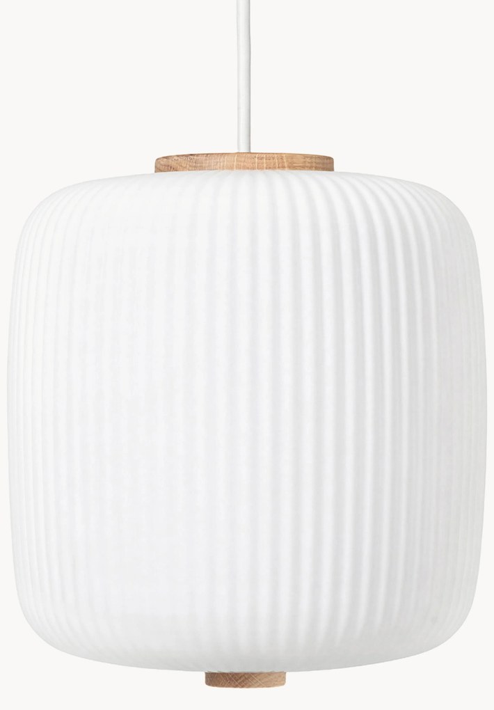 Mondgeblazen hanglamp EK61 van opaalglas