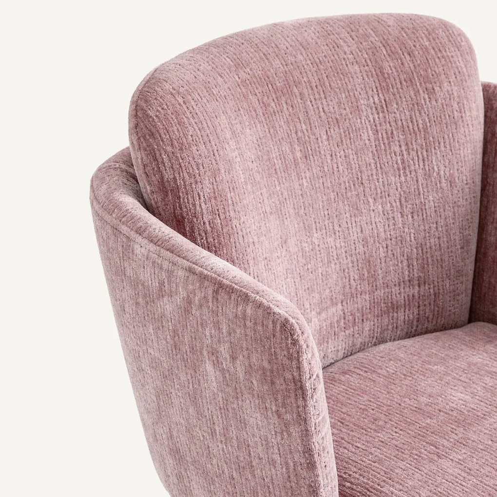 Tafelstoel met poten van notenhout en fluweel, Jabote