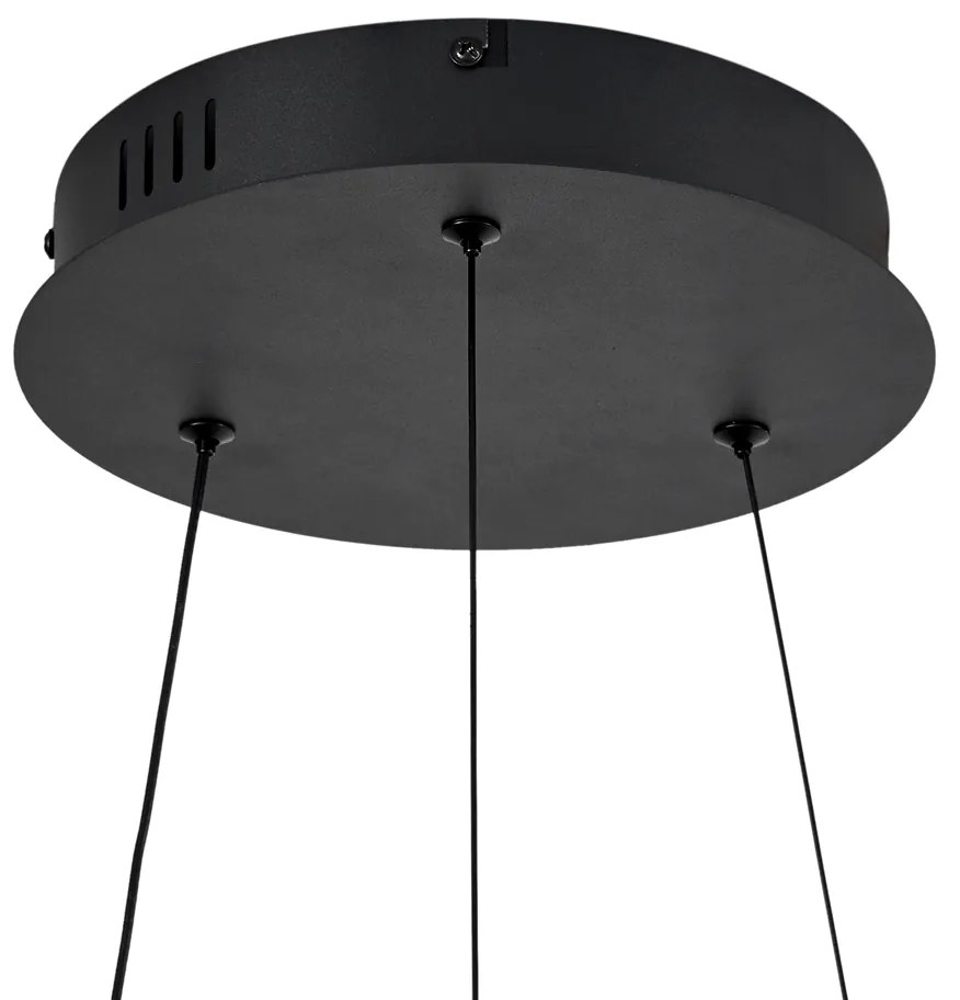 Moderne hanglamp zwart 59cm incl. LED 3-staps dimbaar - Anello Chandelier