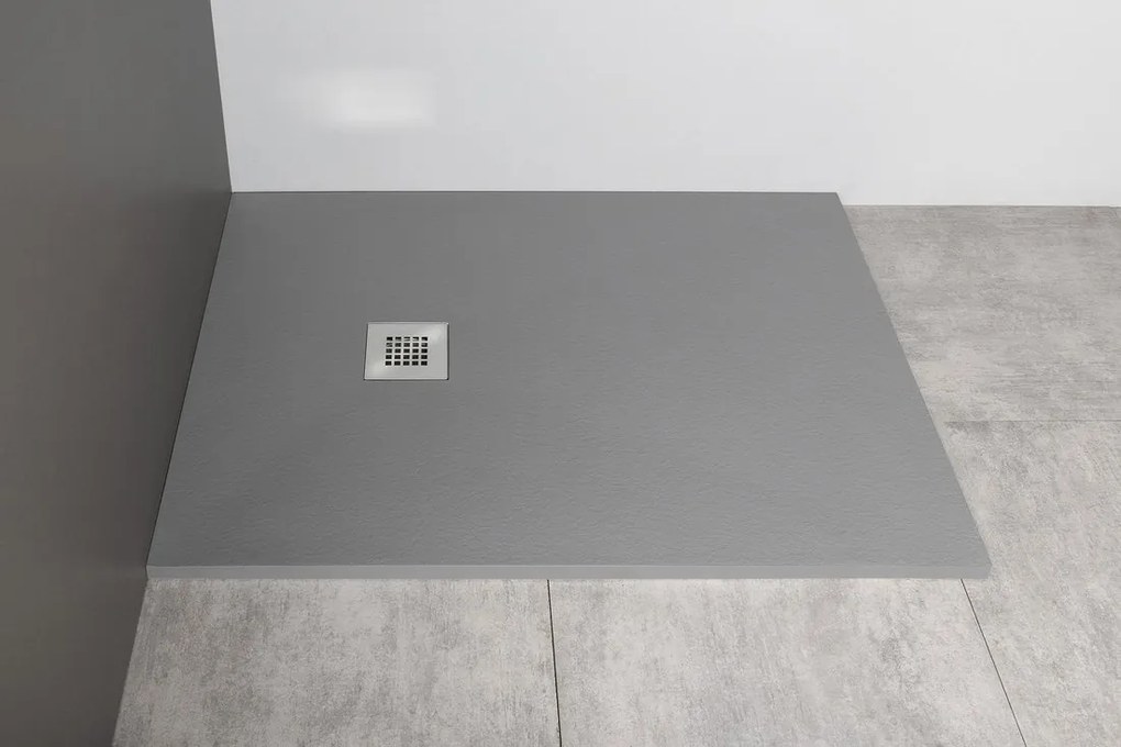 Gelco Mitia rechthoekige douchebak stone-look 140x100cm grijs