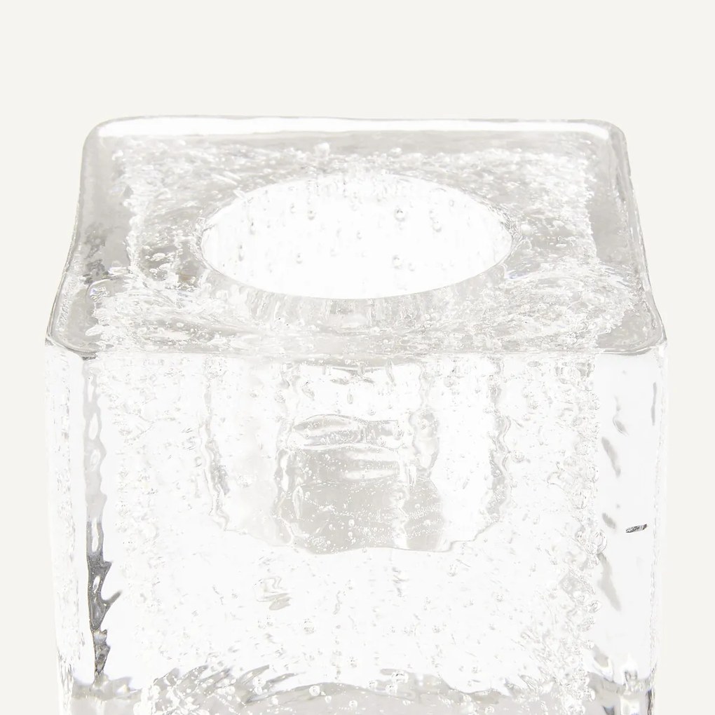 Handgeblazen glazen kandelaar, hoogte 8 cm, CASARE