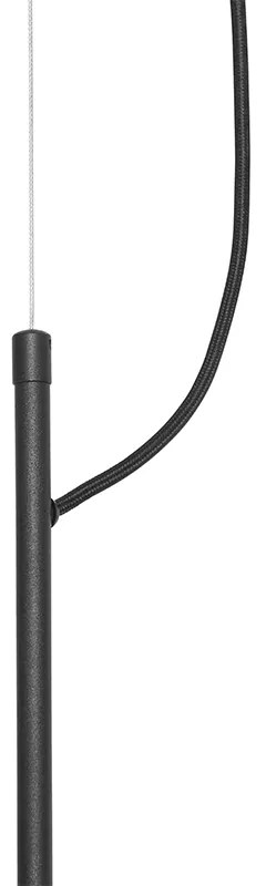 Klassieke hanglamp zwart met lampenkap goud 5-lichts - Nona