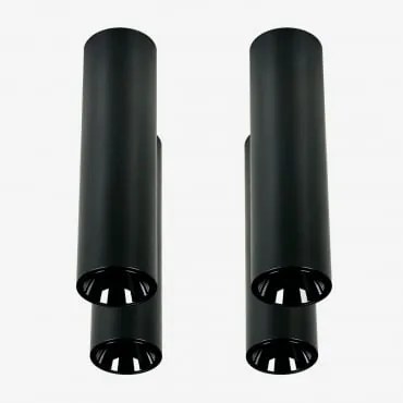 Pack Van 4 Ronde Led-opbouwplafondlampen Ø4 Cm Voor Buiten In Aluminium Luisiana Warm Wit 2700k & Zwart & 3 W & 38º - Sklum