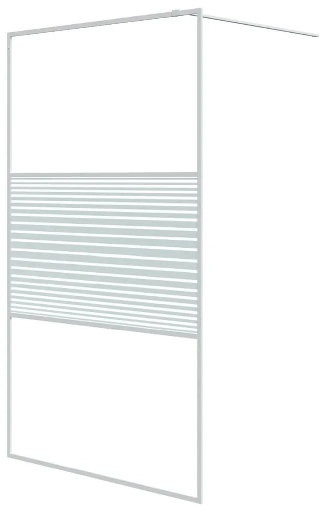 vidaXL Inloopdouchewand 115x195 cm transparant ESG-glas wit