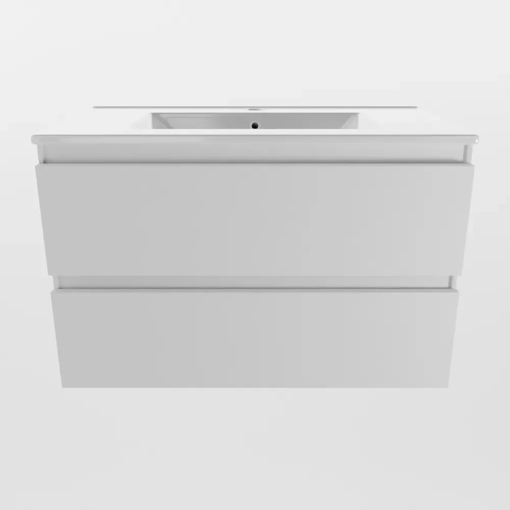Mondiaz Aivy badmeubel 80cm talc met wastafel keramiek wit glans 1 kraangat en spiegel