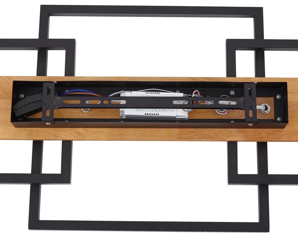 Design plafondlamp zwart vierkant incl. LED 3-staps dimbaar 3-lichts - Nimue