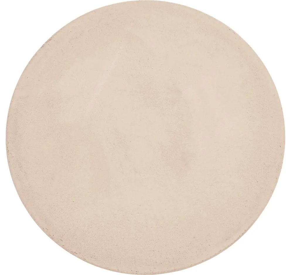 Goossens Salontafel Stone rond, beton beige, urban industrieel, 70 x 40 x 70 cm