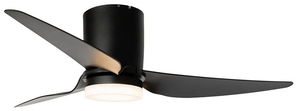 Plafondventilator met lamp zwart 123cm incl. LED dimbaar met afstandsbediening - Patty Modern rond Binnenverlichting Lamp